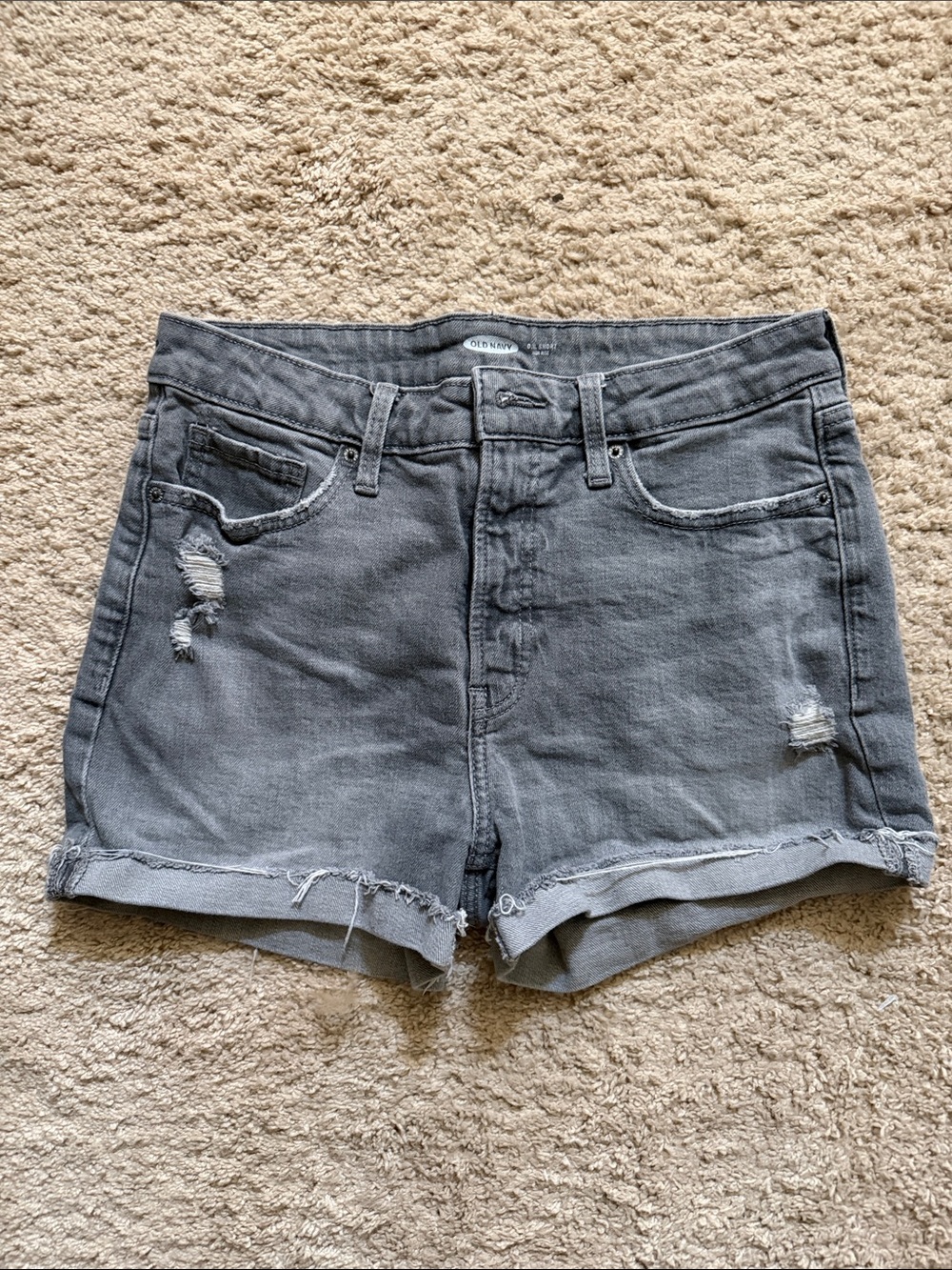 Old Navy Gray Distressed Denim Shorts
